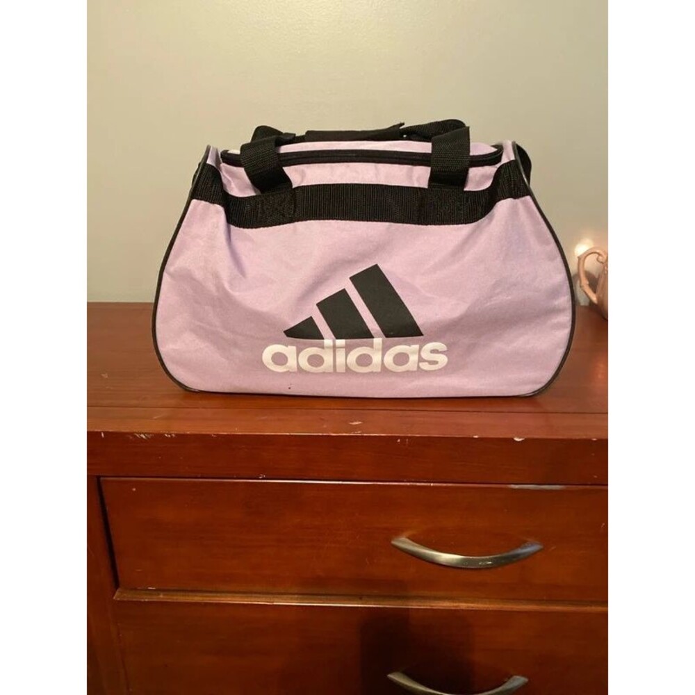 Adidas purple and black gym bag